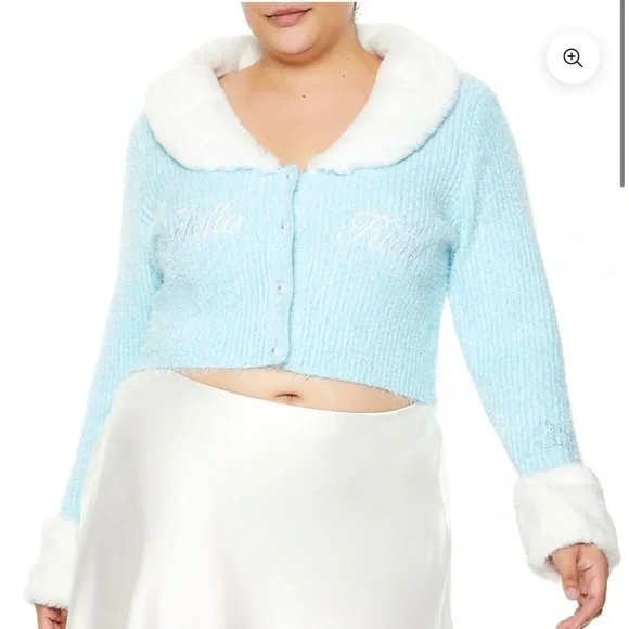 Sanrio FOREVER 21 PLUS SIZE HELLO KITTY AND FRIENDS 🩷 CARDIGAN SWEATER - 1X - Picture 4 of 10